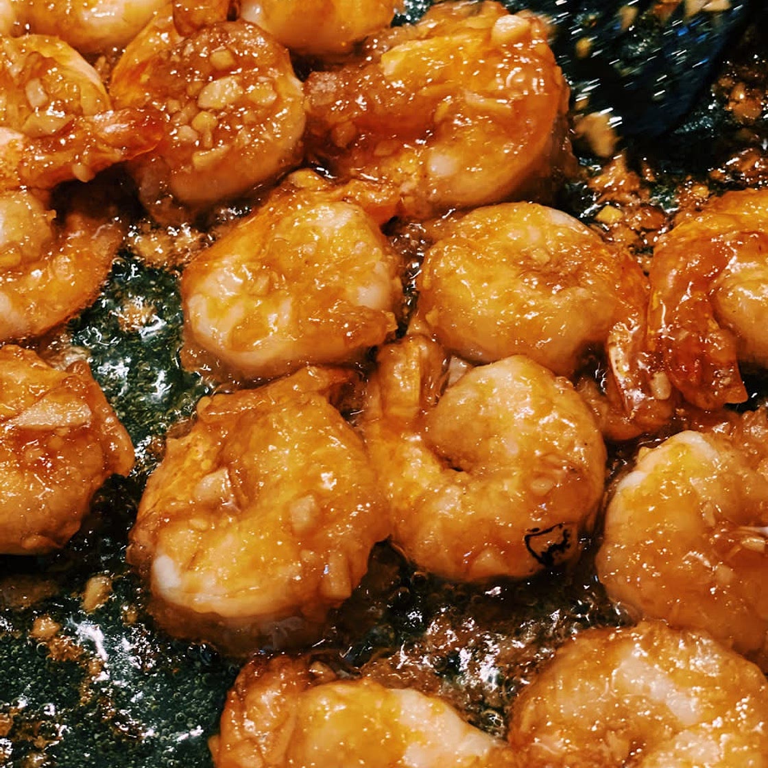 garlic honey prawns 