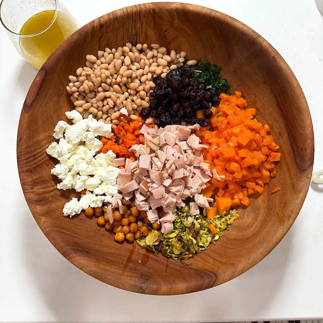 Roasted Squash and Cranberry Dense Bean Salad