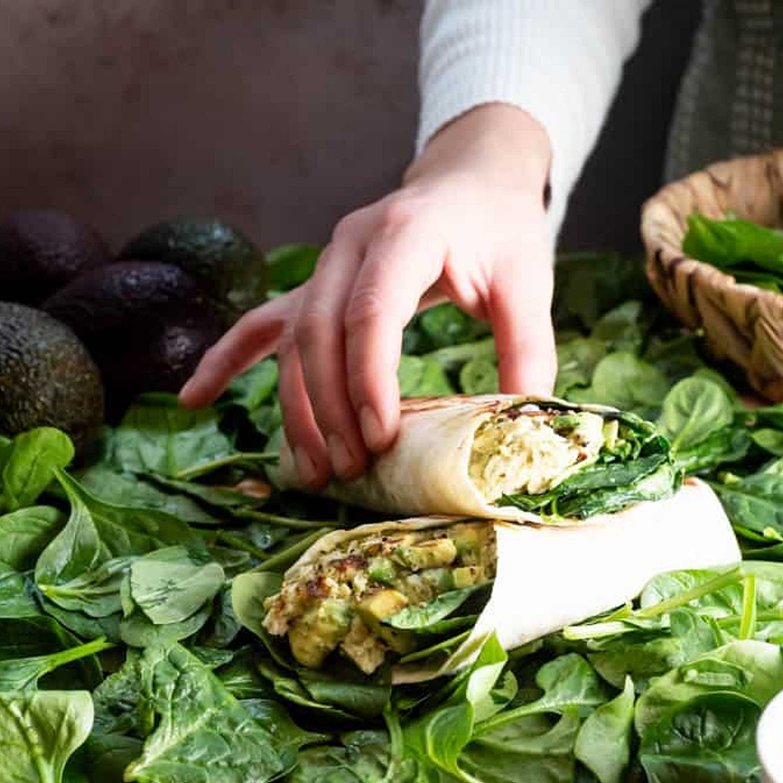 Easy Chicken Spinach Wraps - With Leftover Chicken