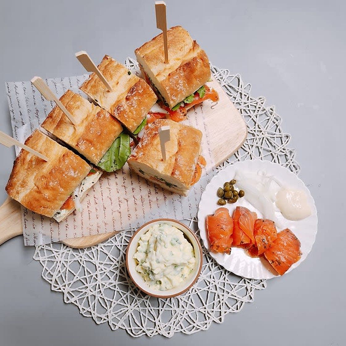 편스토랑 류수영 쪽파 크림치즈 연어 바케트 샌드위치