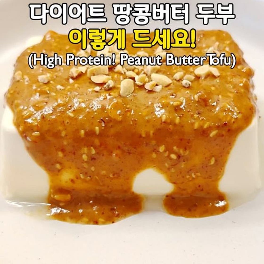단백질 듬뿍! 다이어트 땅콩버터 두부🥜 (High Protein! Peanut Butter Tofu)
