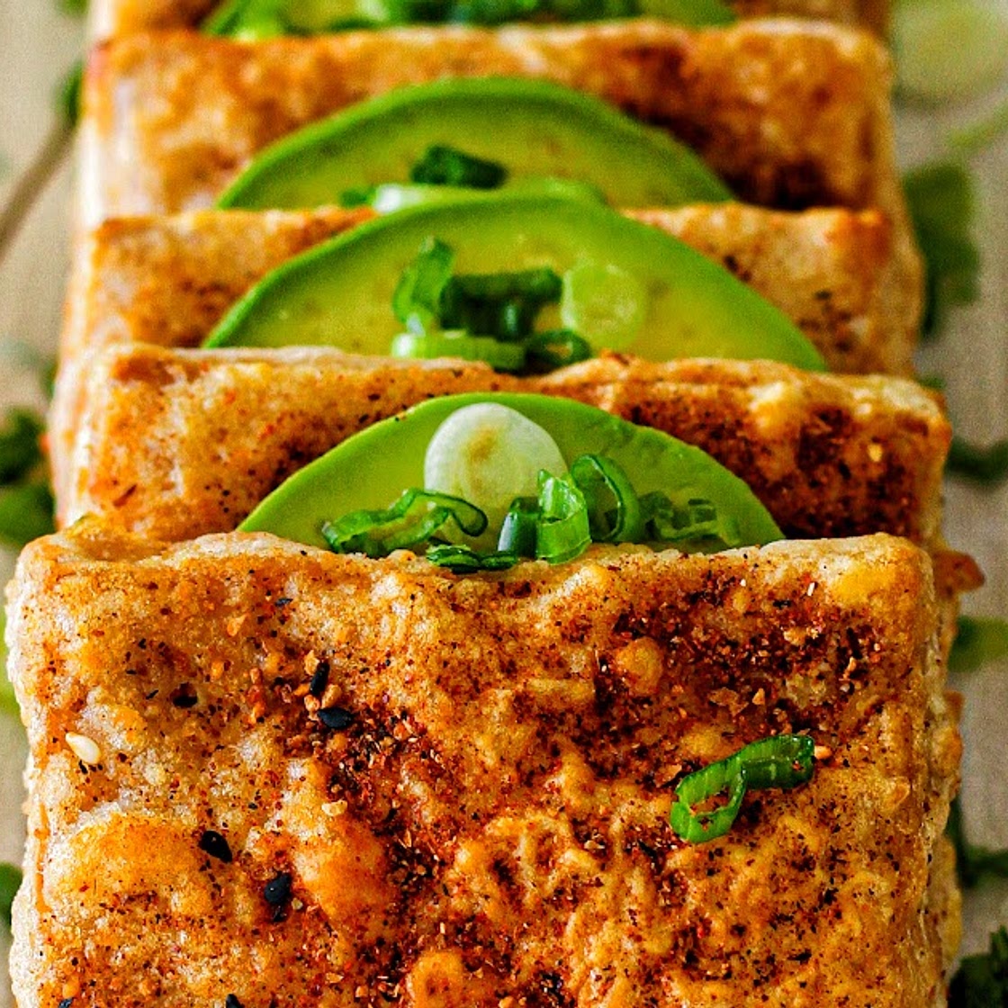 Air Fried Agedashi Tofu with Avocado