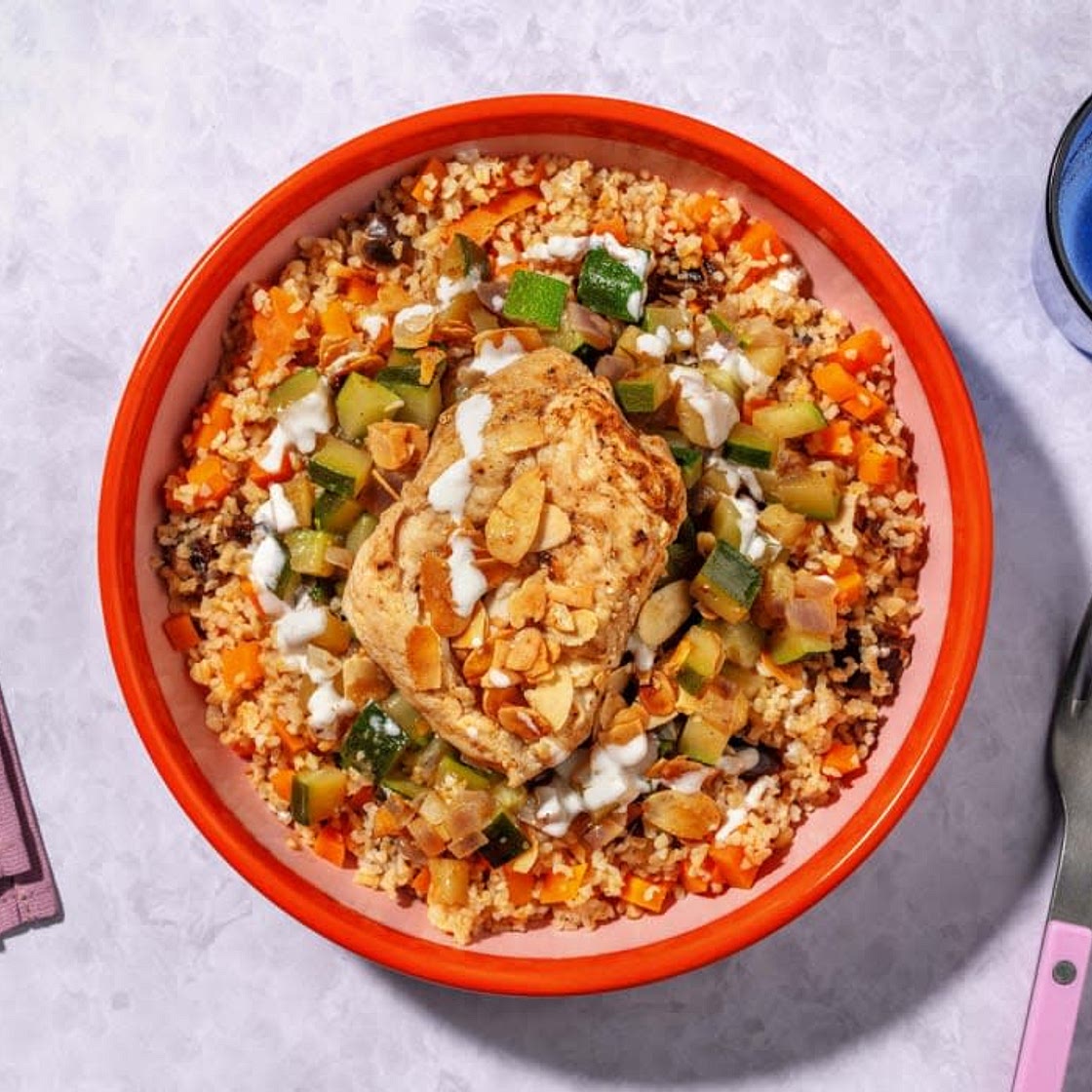 Bulgurbowl met kip en Afrikaanse kruiden