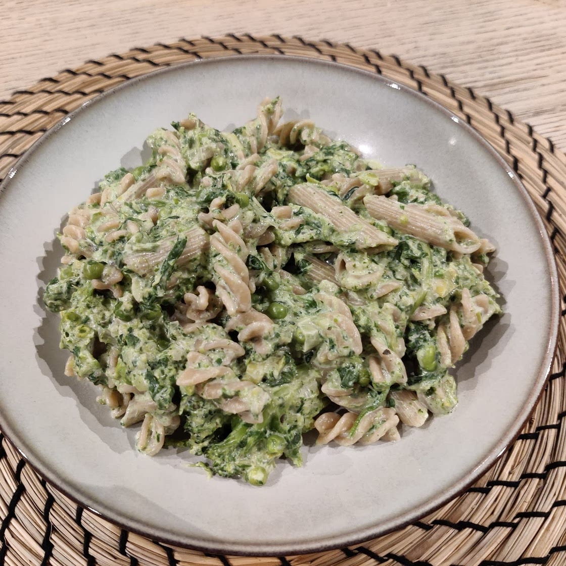 Creamy Green Leek & Pea Pasta