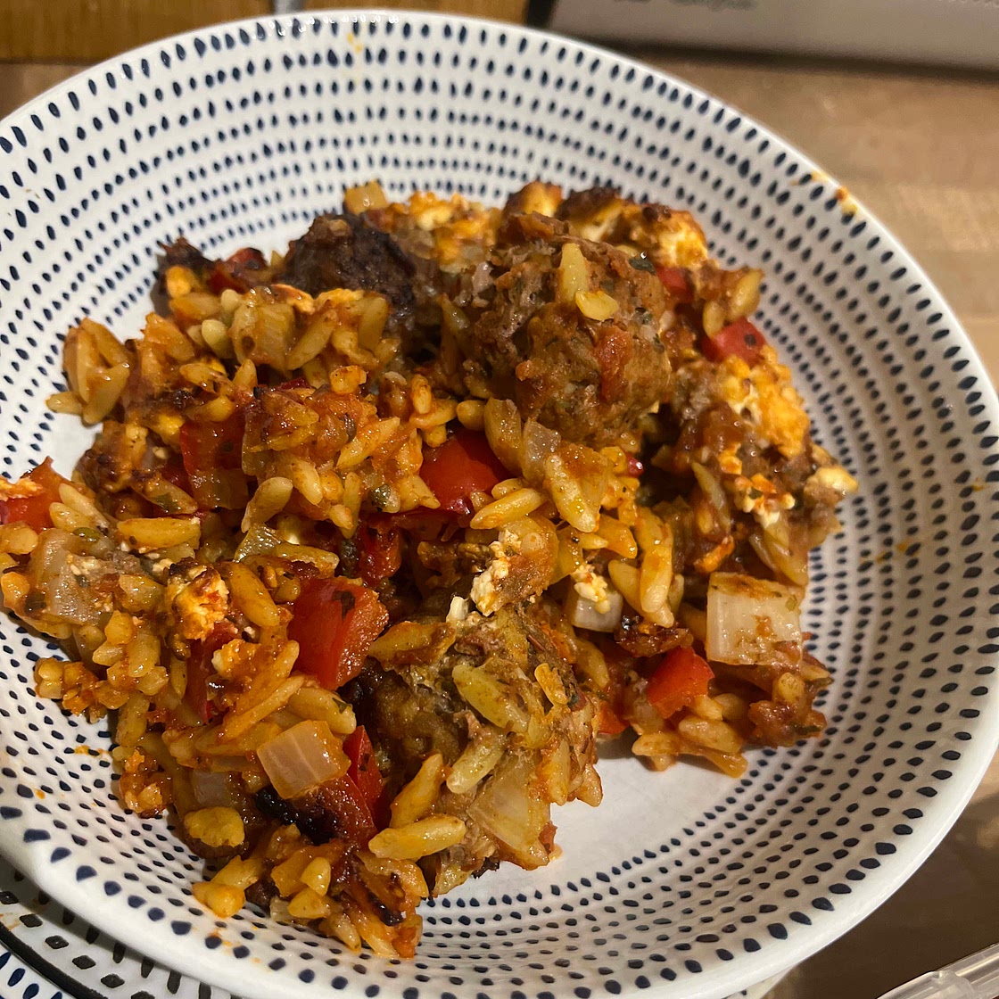 Orzo and Kofta Traybake