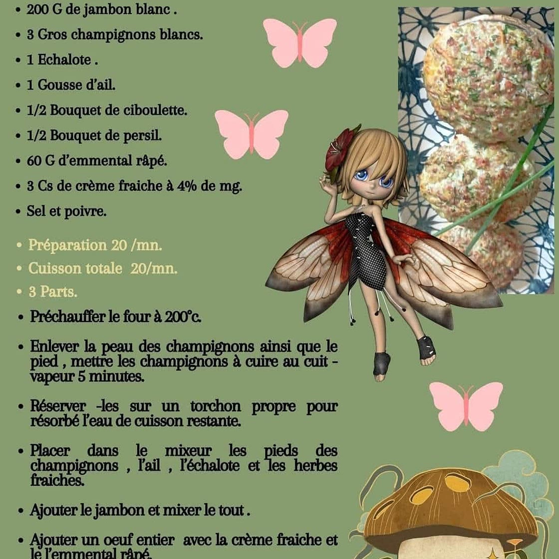 Champignon farci au jambon