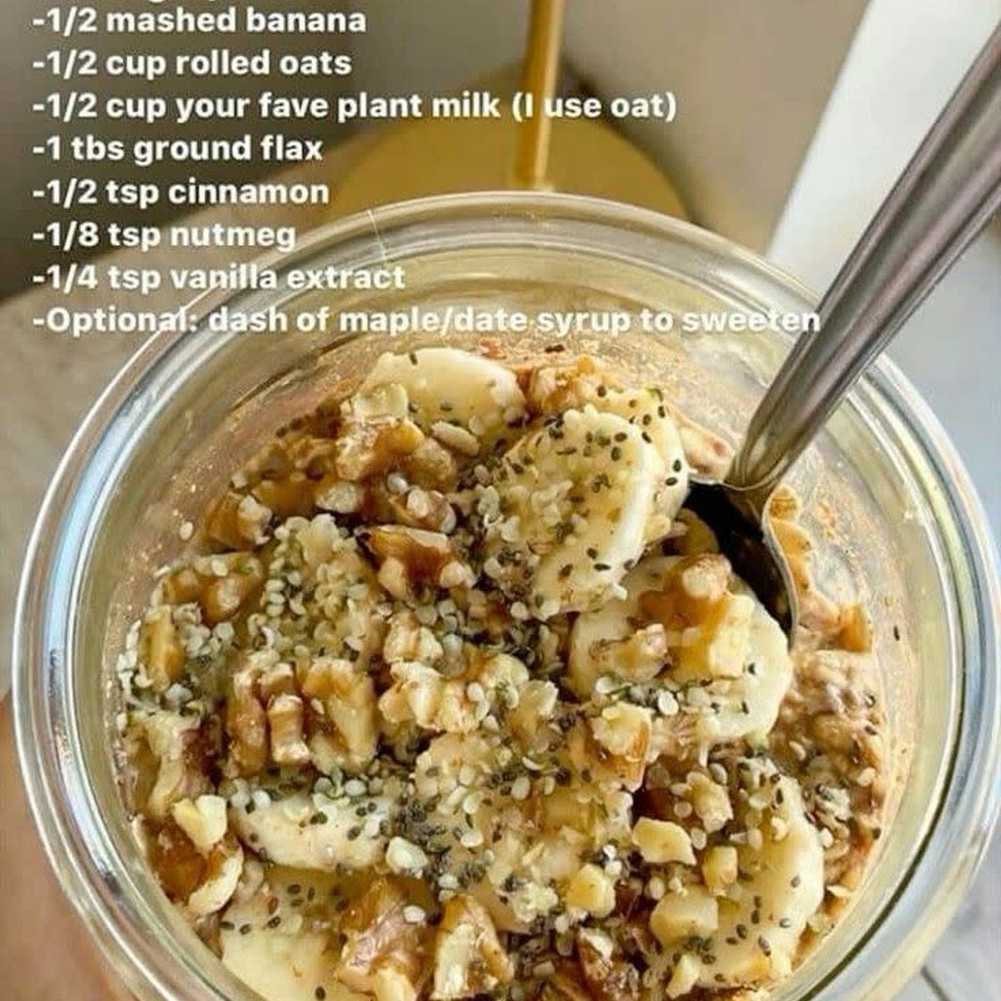 Banana walnut overnight oats