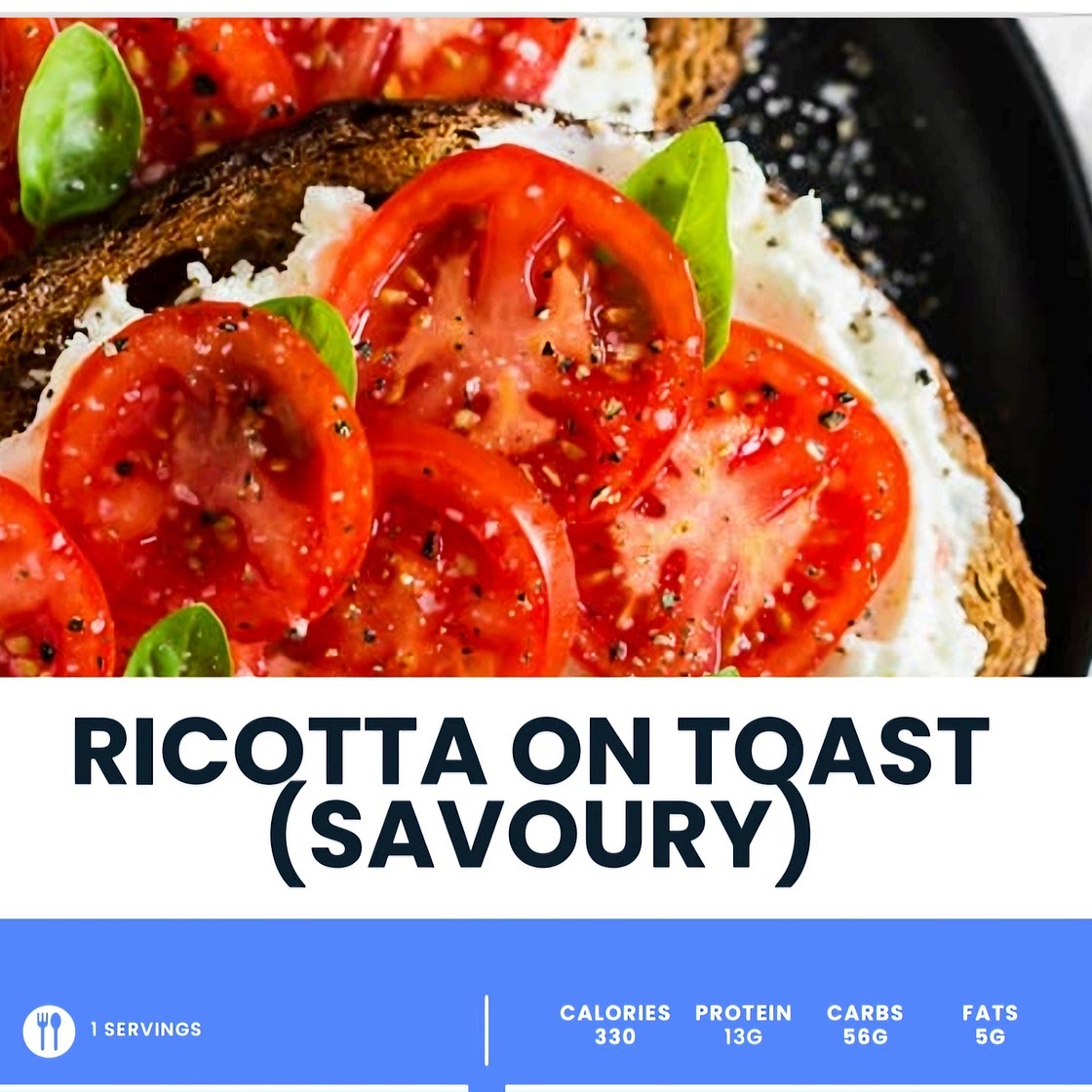 Cottage cheese on toast 302 calories  low fat *