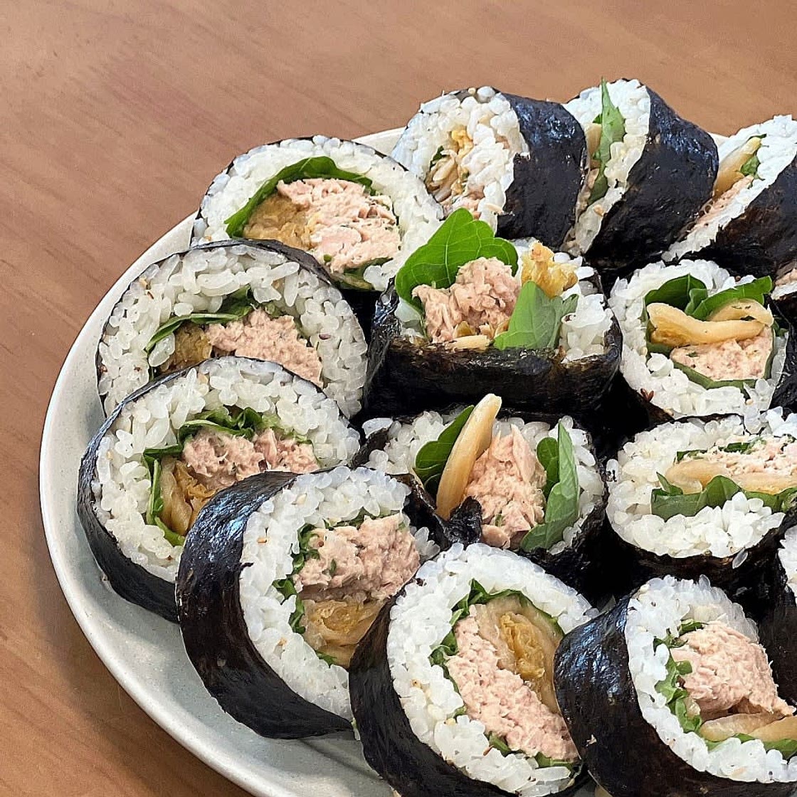 묵은지 참치김밥 맛있게 싸는법 참치마요김밥 만들기