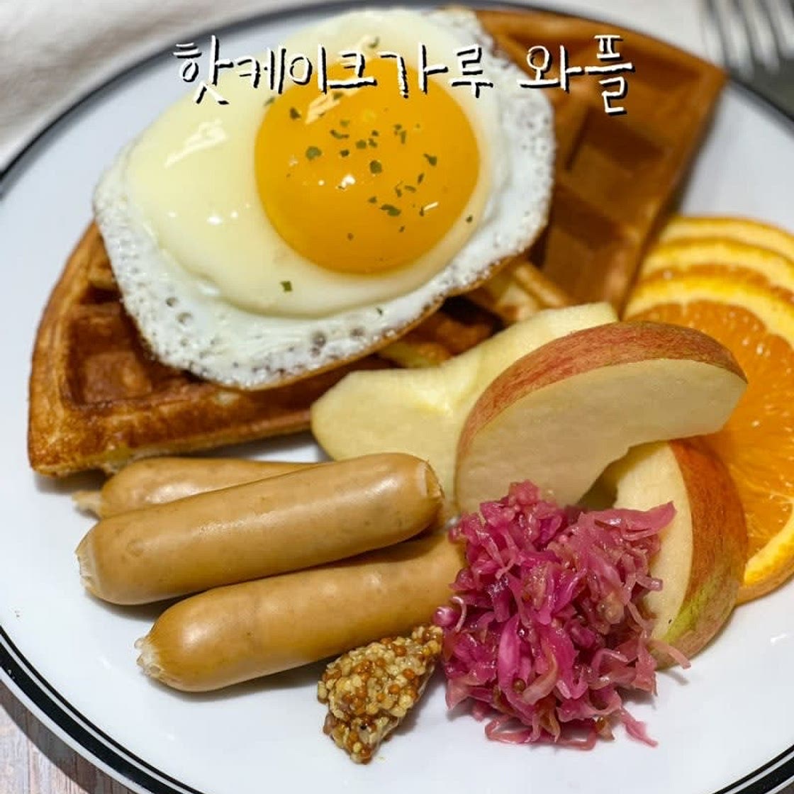 핫케이크가루 와플 만들기 홈브런치 쿠진아트 와플메이커