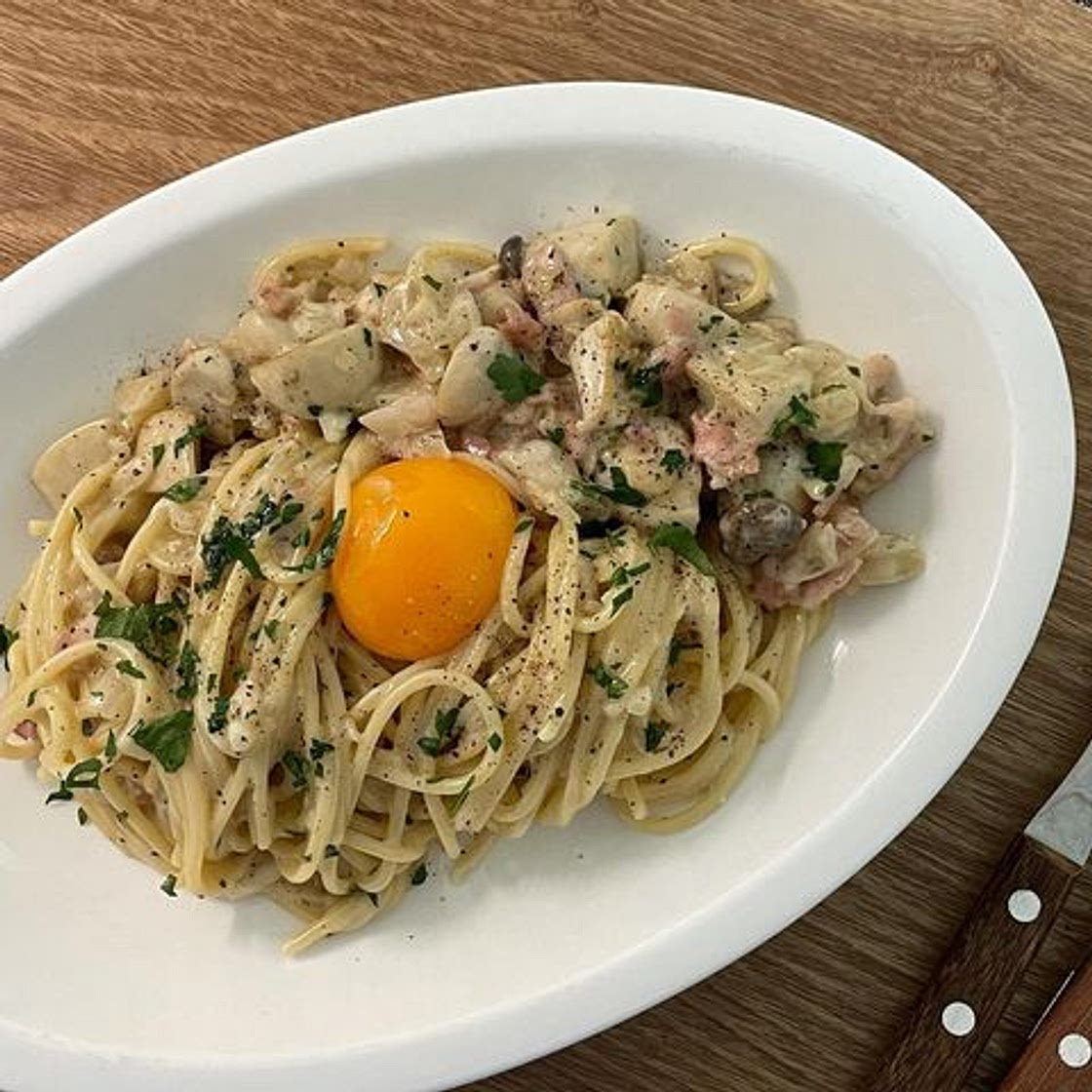 버섯크림파스타👩🏻‍🍳