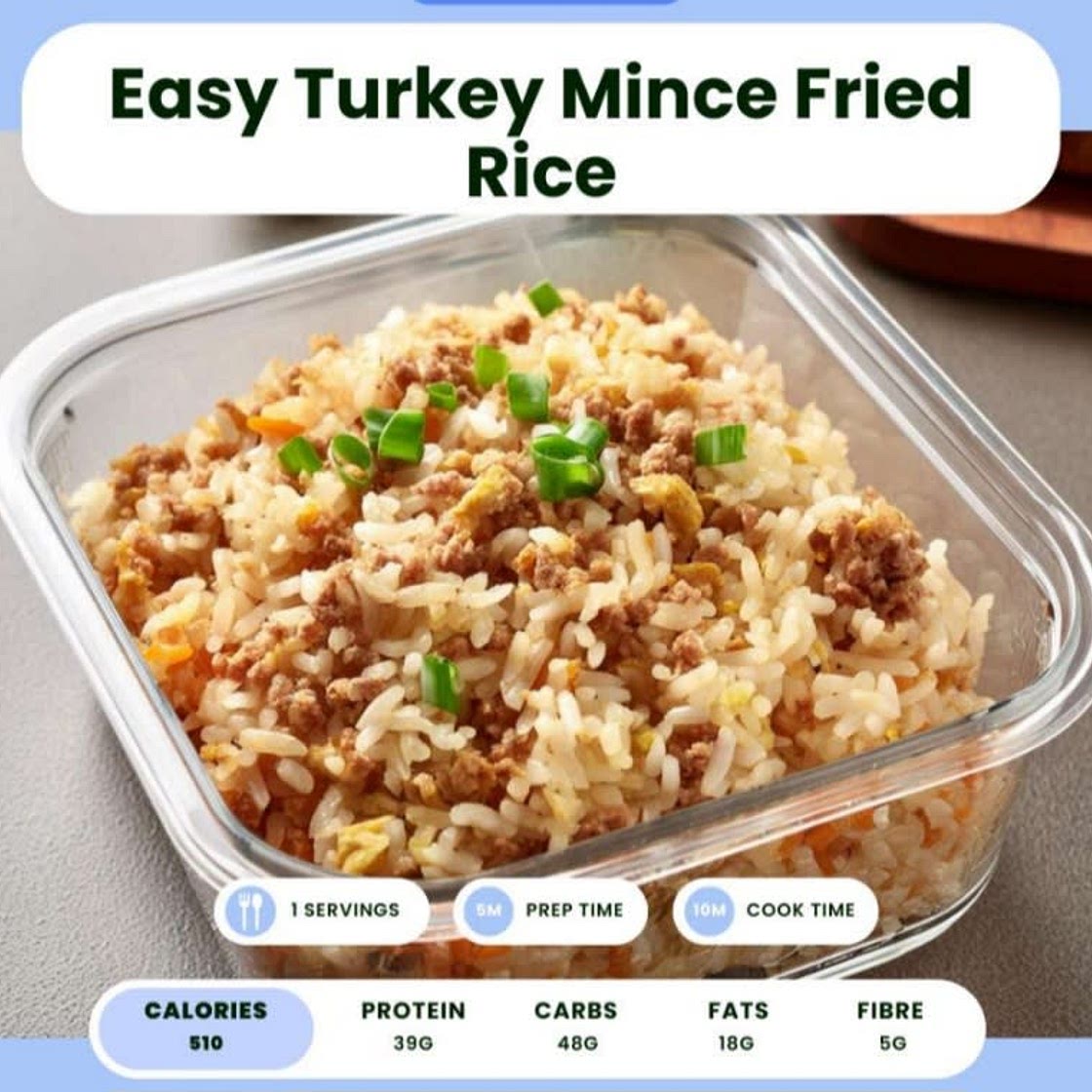 Easy turkey mince fried rice 353cal 5 serves  high fibre *