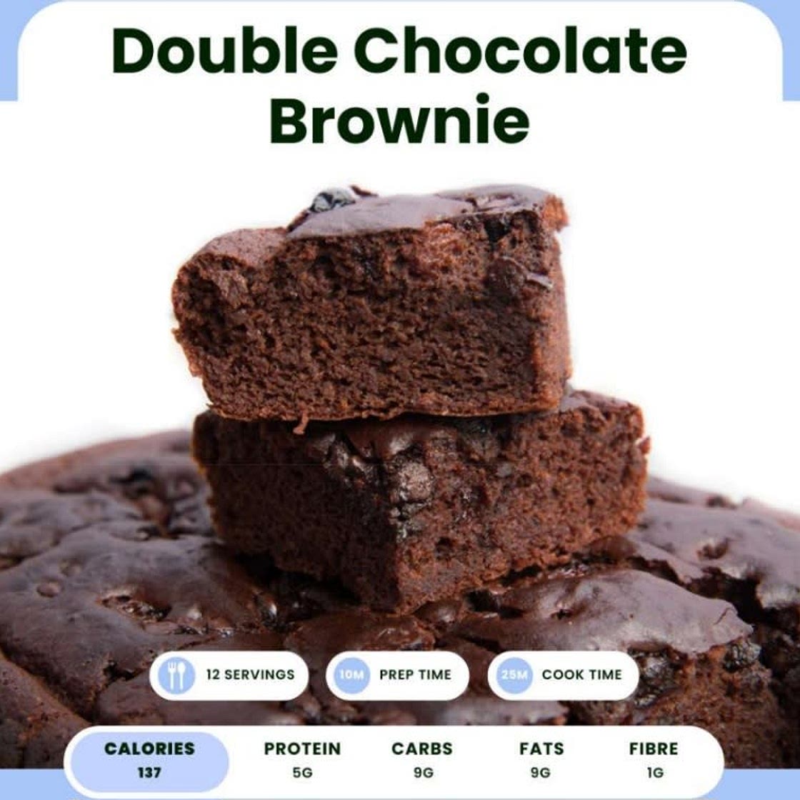 Double choc brownie 115 cal 12 slices *