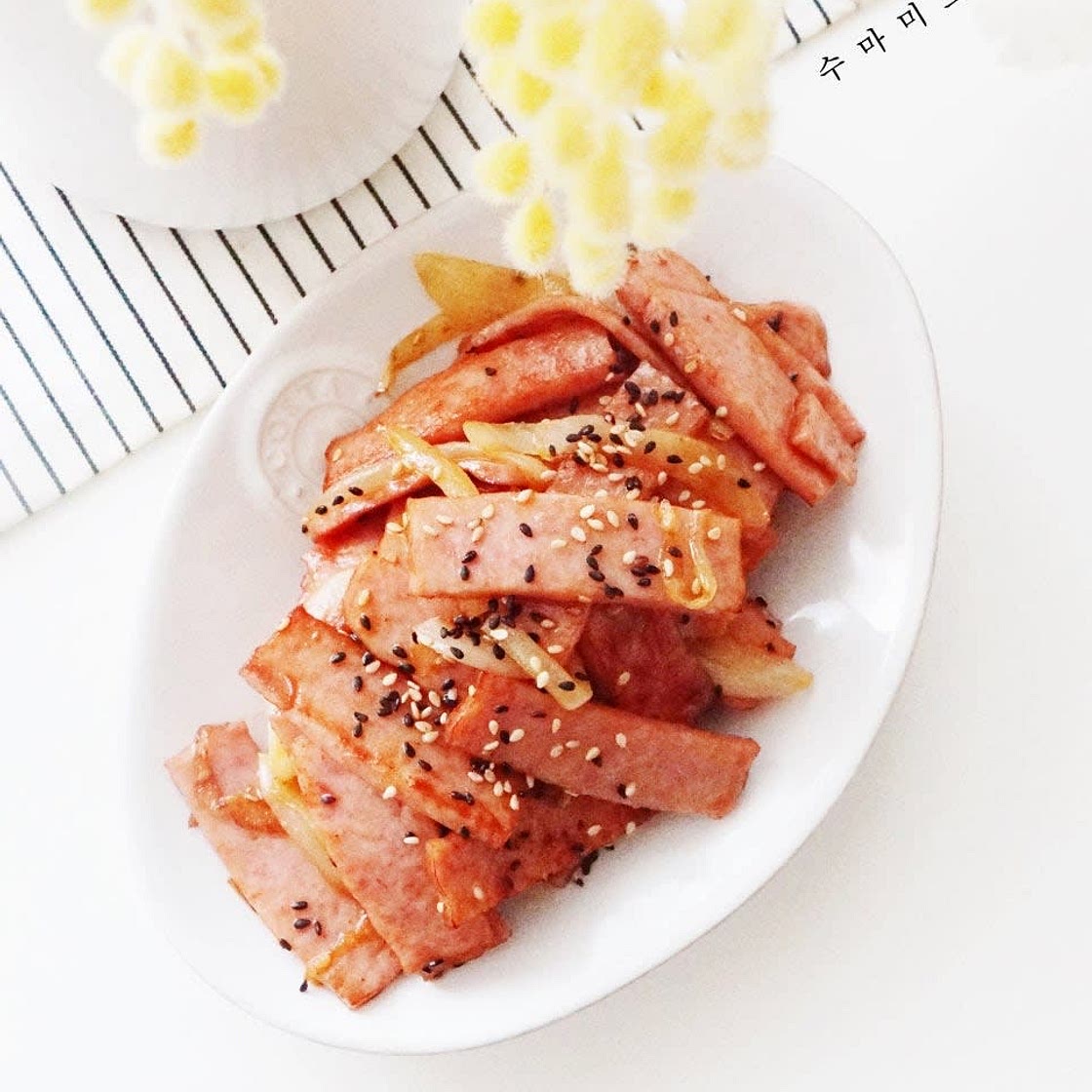 사각햄요리 햄야채볶음 레시피