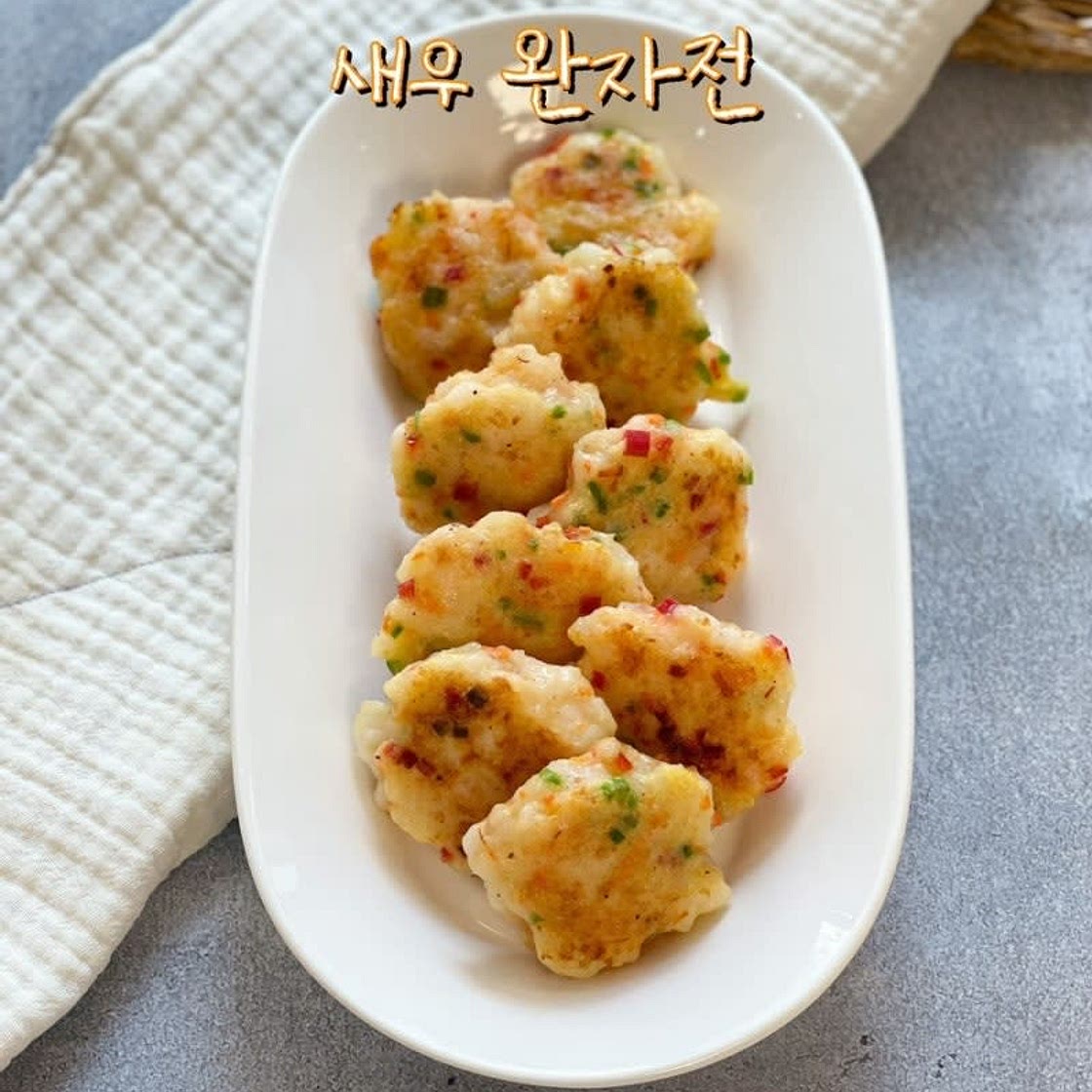 냉동 새우전 만들기 블랙타이거 새우 완자전 레시피 추석 명절 전 굽기