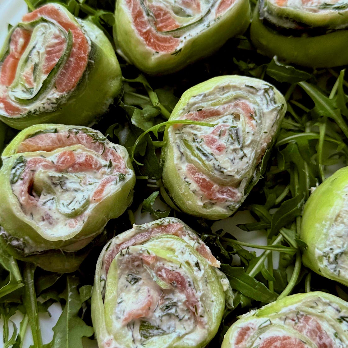 Creamy Salmon Cucumber Rolls 