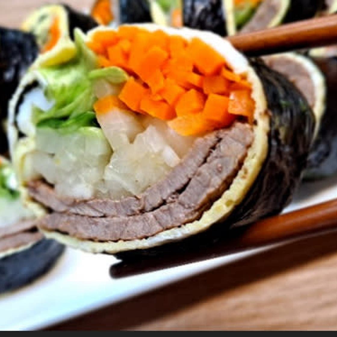 밥 없는 스테이크 김밥 