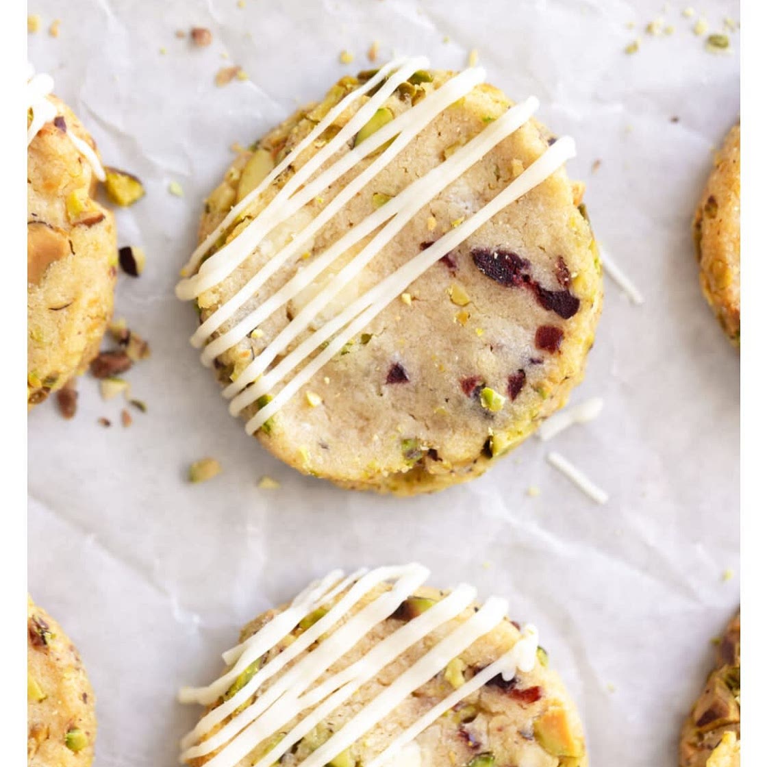 White Chocolate Pistachio Cranberry Slice and Bake Cookies