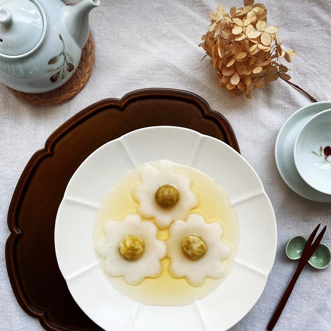 꽃 찹쌀 꿀떡