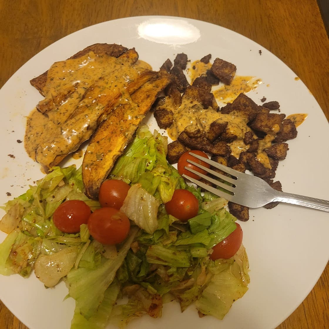 Vegan Moroccan Spiced Sheet Pan Tofu and Sweet Potatoes