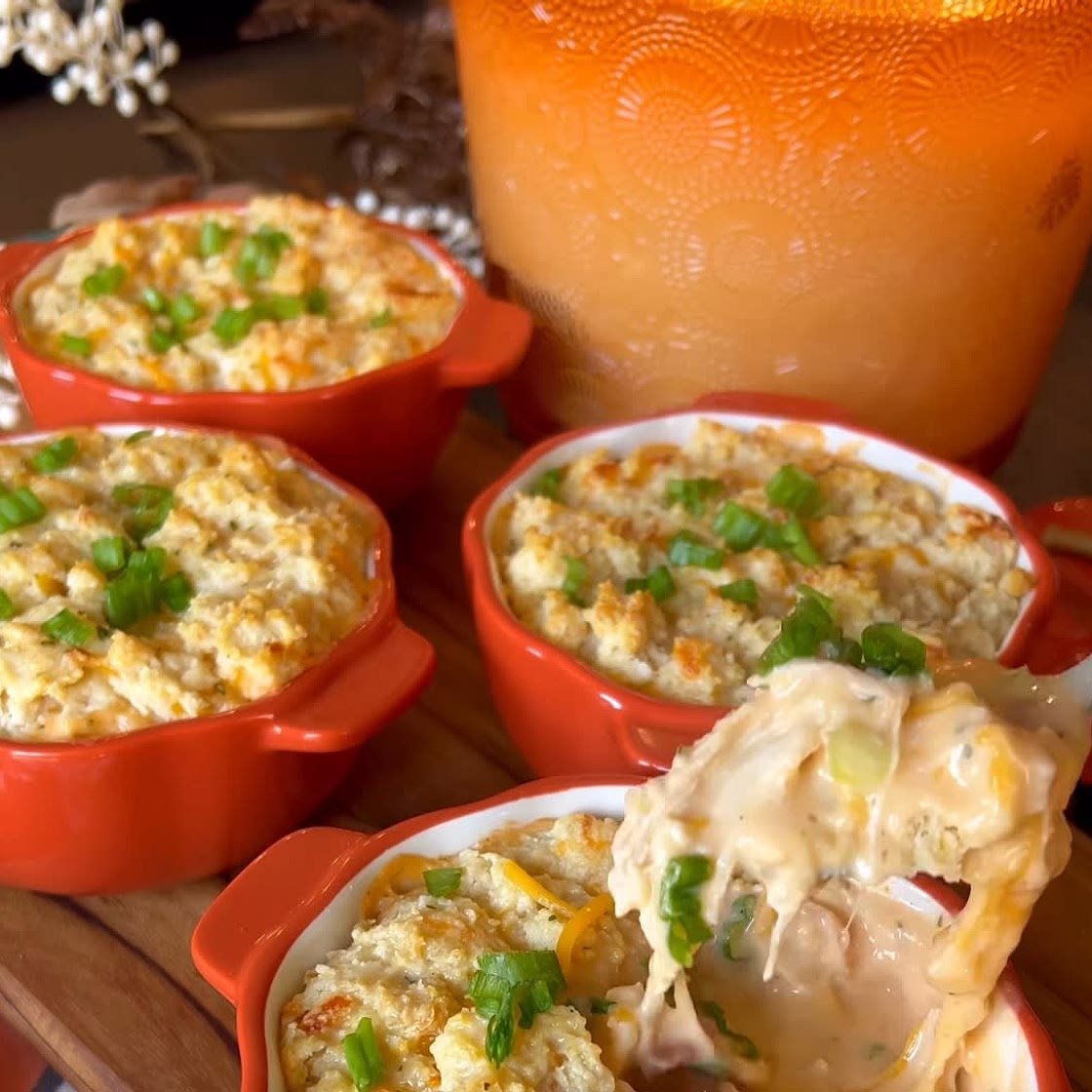Crack Chicken Soup w/ Cheddar Bay Biscuit Topping