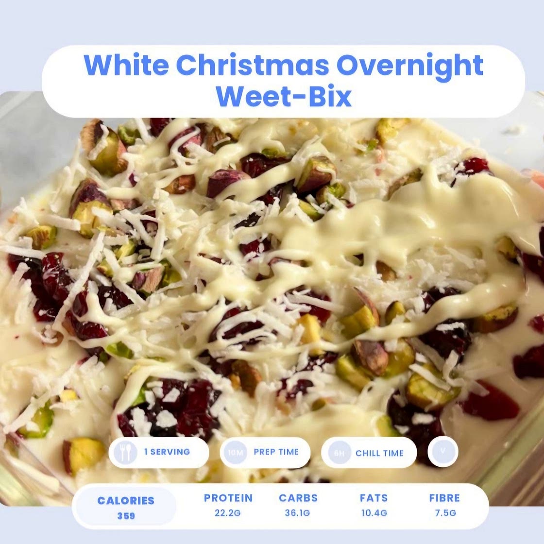White Christmas overnight weetbix 250 cal  2 serves high fibre *