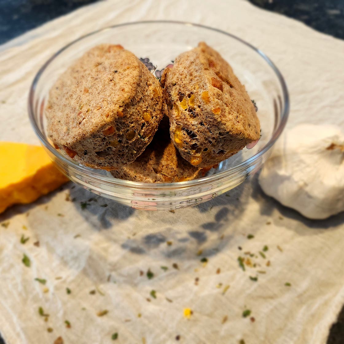 Whole wheat cheddar garlic biscuits