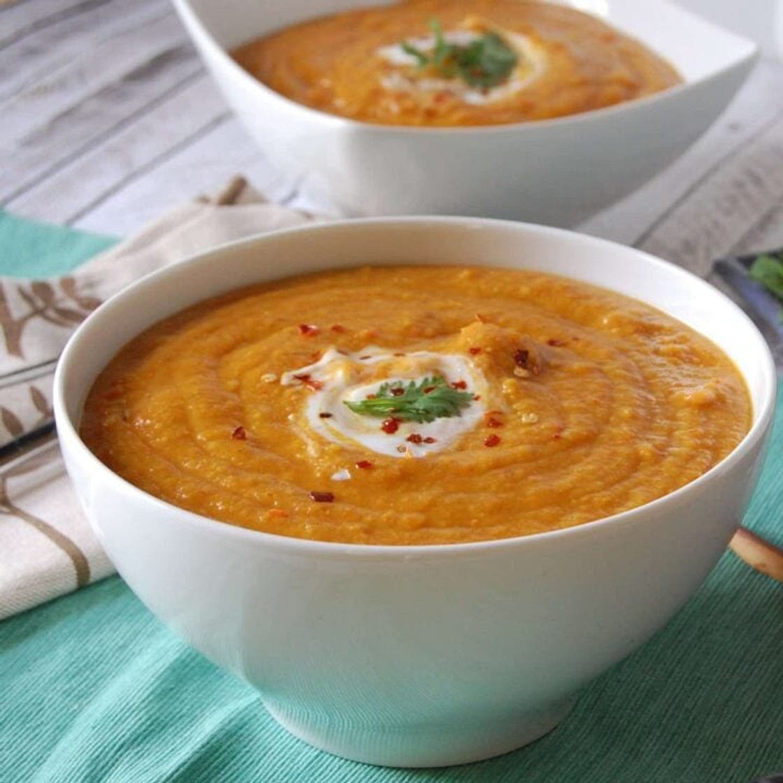 Moroccan Carrot Red Lentil Soup