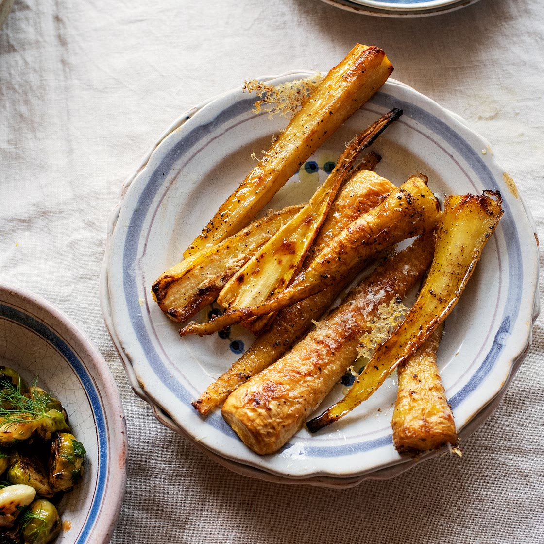 Ottolenghi’s Parmesan and Black Pepper Roasted Parsnips