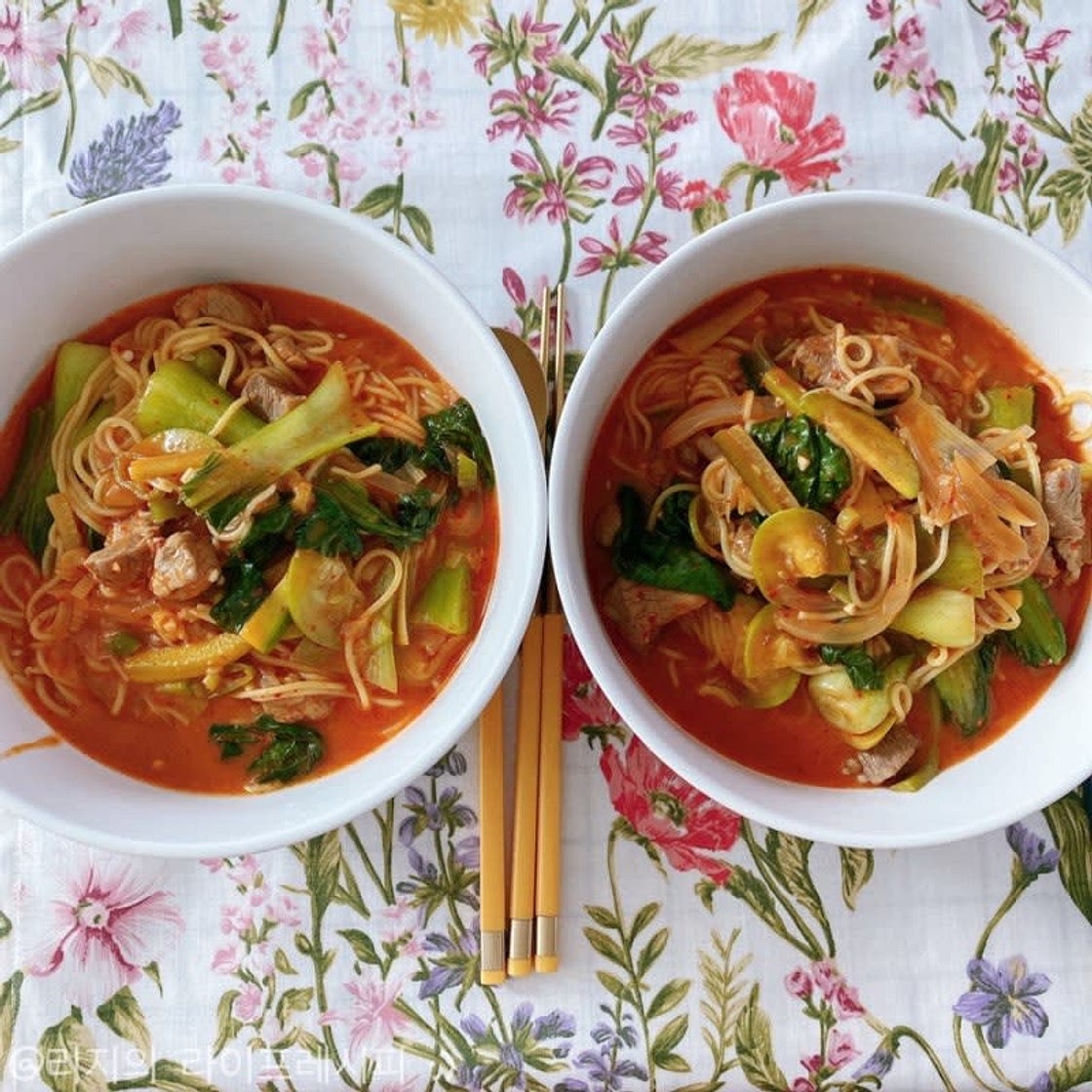 [옥수수면 요리] 양꼬치집에서 꼭 시켜먹는 옥수수온면 만들기