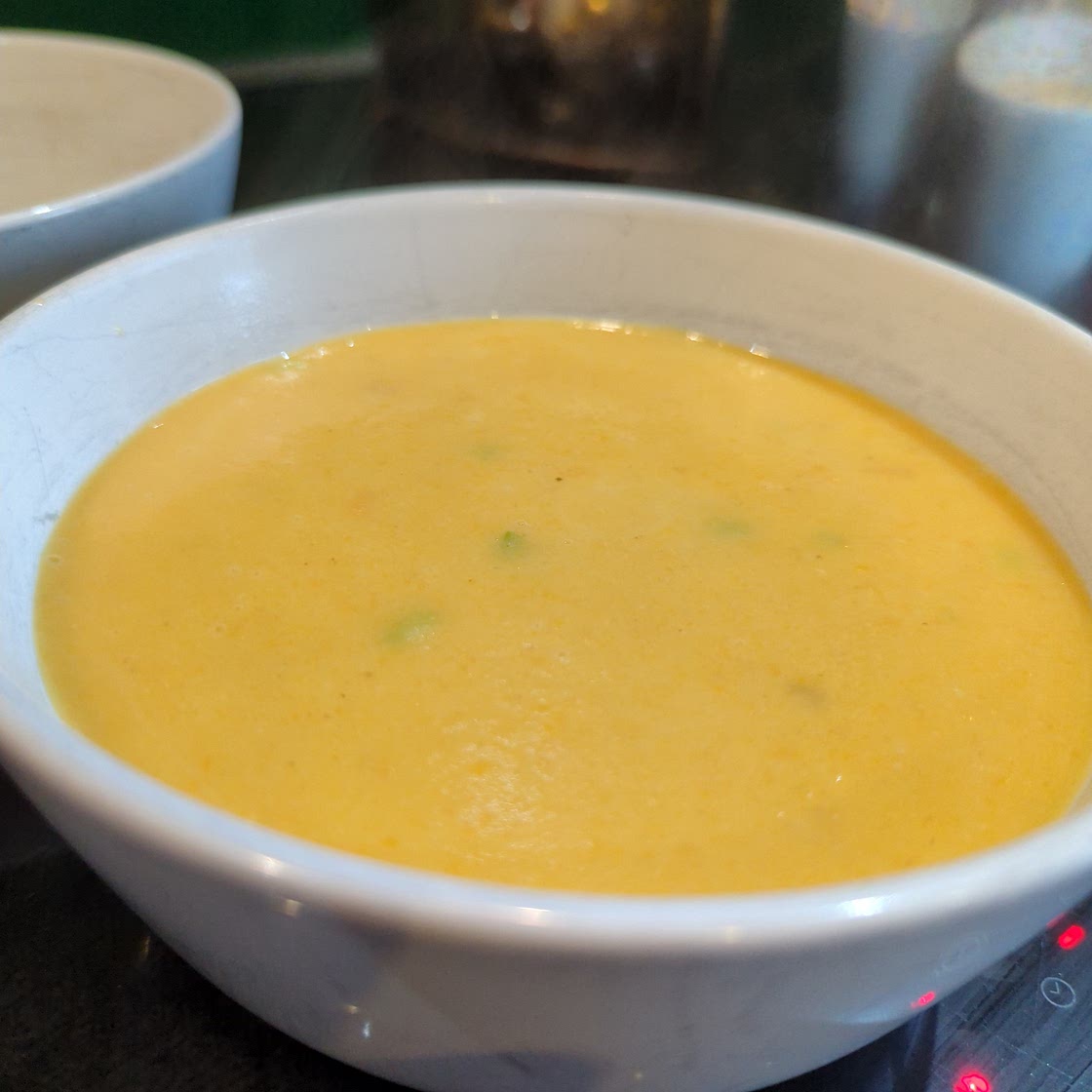 Spiced carrot and lentil soup