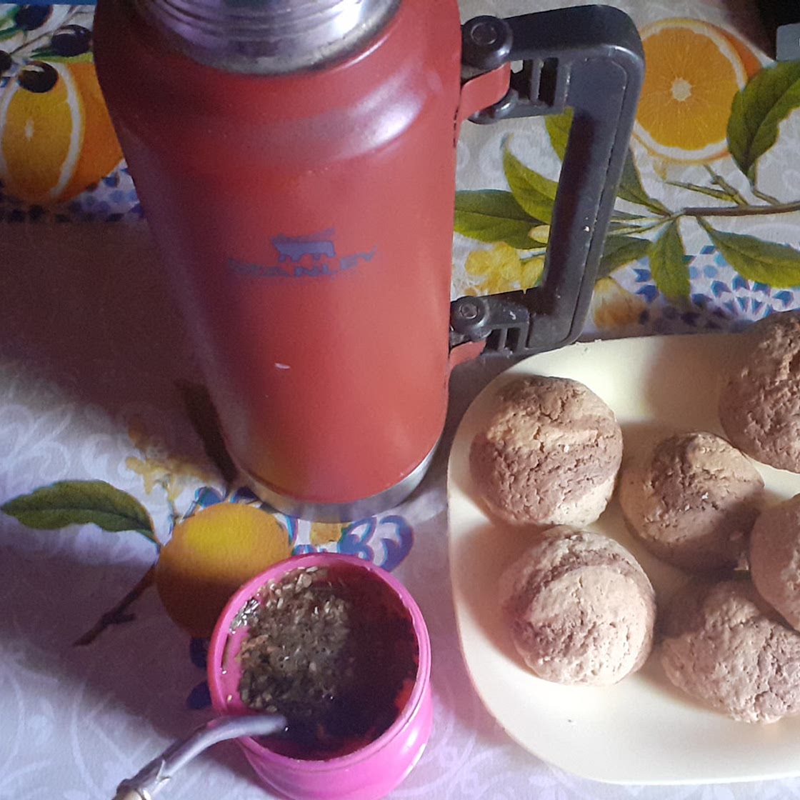 Galletitas marmoladas de avena y mate.