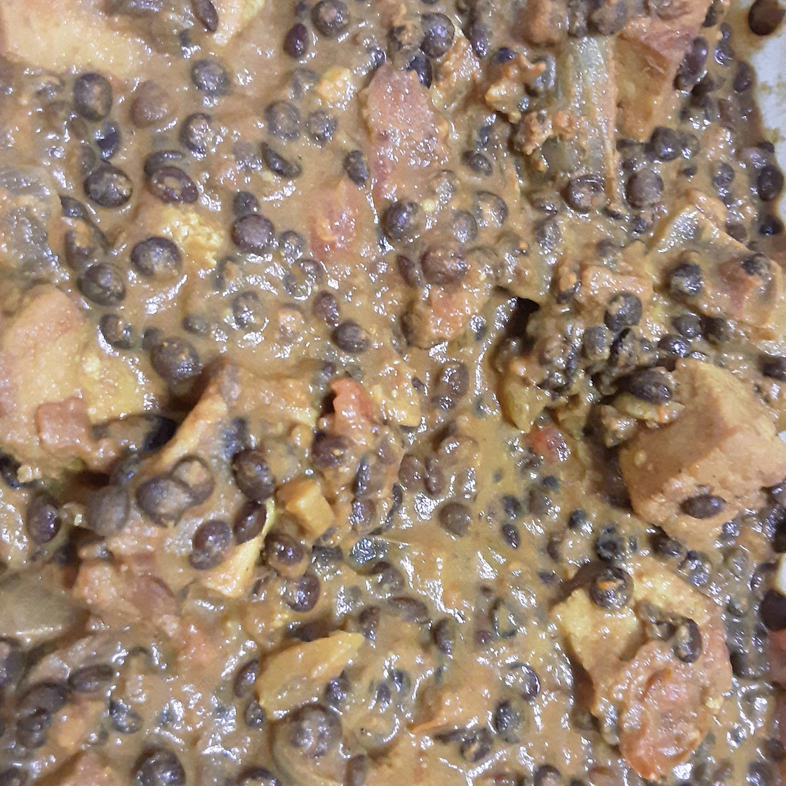 Coconut Cream Tofu and Black Lentil Curry