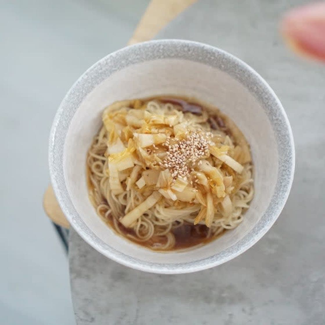 씻은 묵은지 요리 ~ 간장국수 레시피에 넣어요