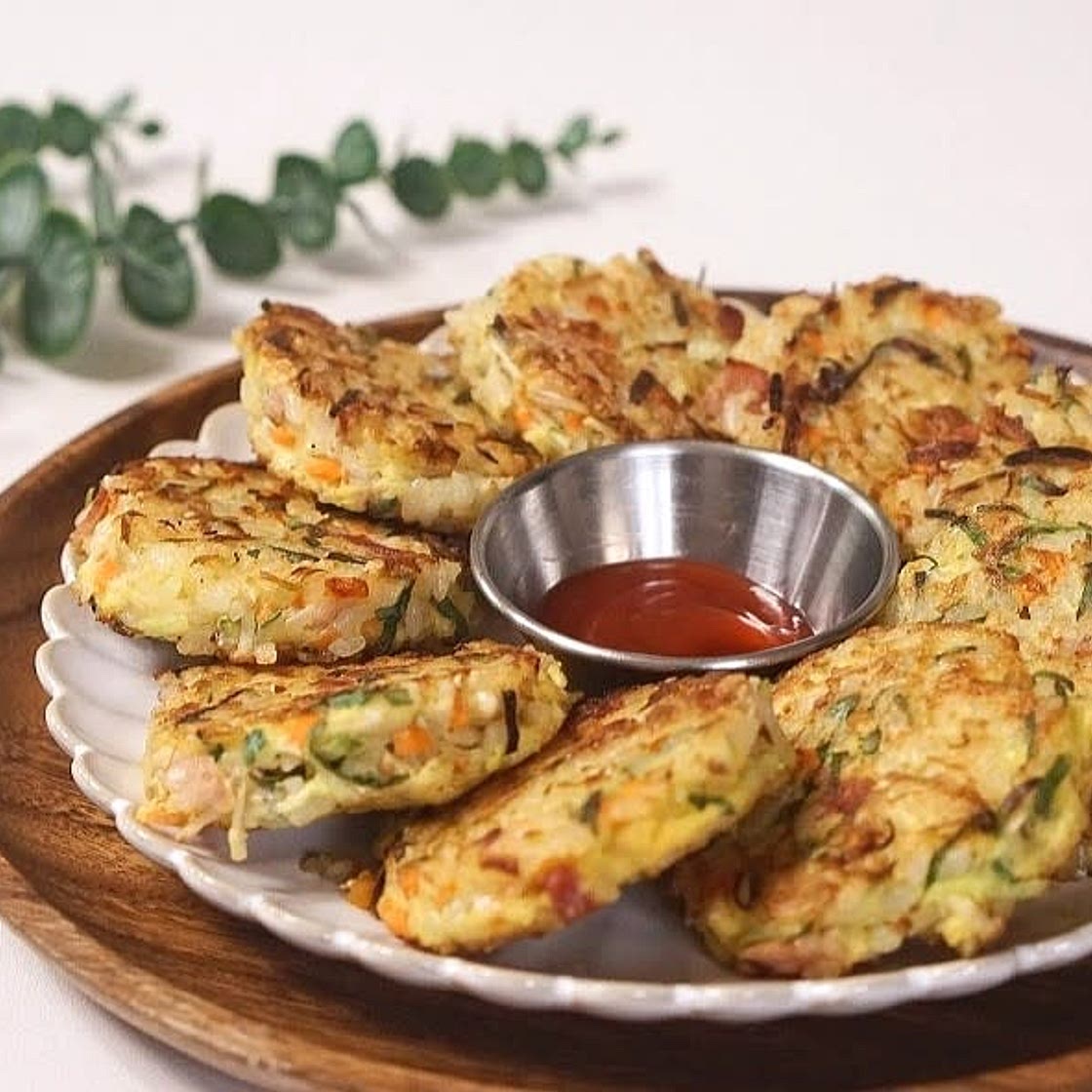 간단한 아침메뉴 베이컨 계란 밥전 만들기