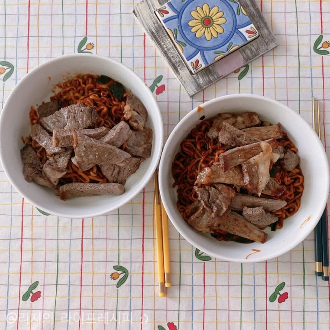 [앵그리 짜파구리] 기생충 짜파구리 채끝 짜파구리 맛있게 끓이는법