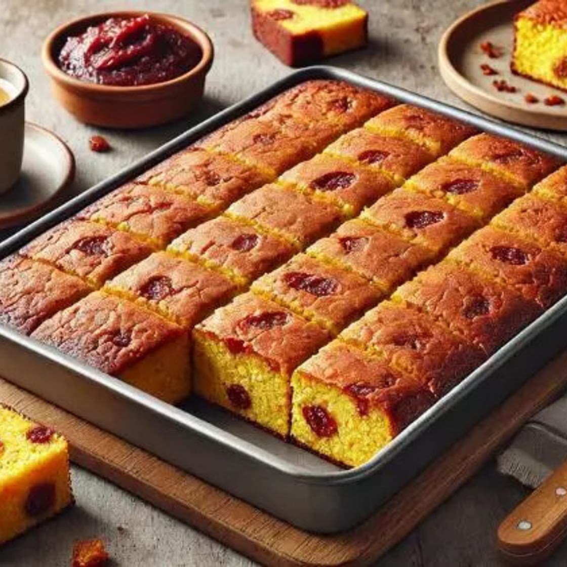 Bolo de Fubá com Goiabada