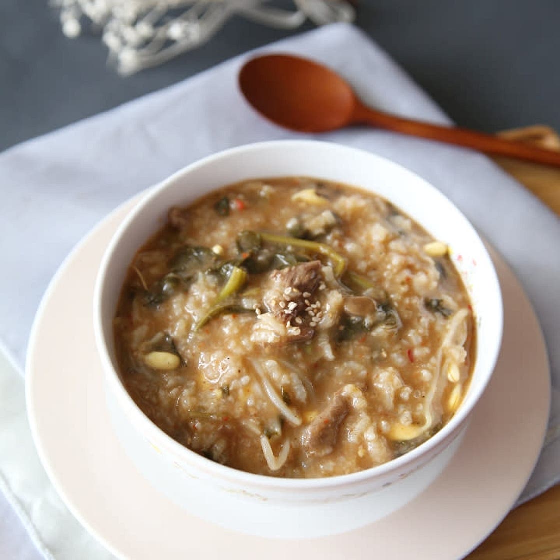 엄마맛 그대로 된장넣어 구수한 아욱죽_아욱요리