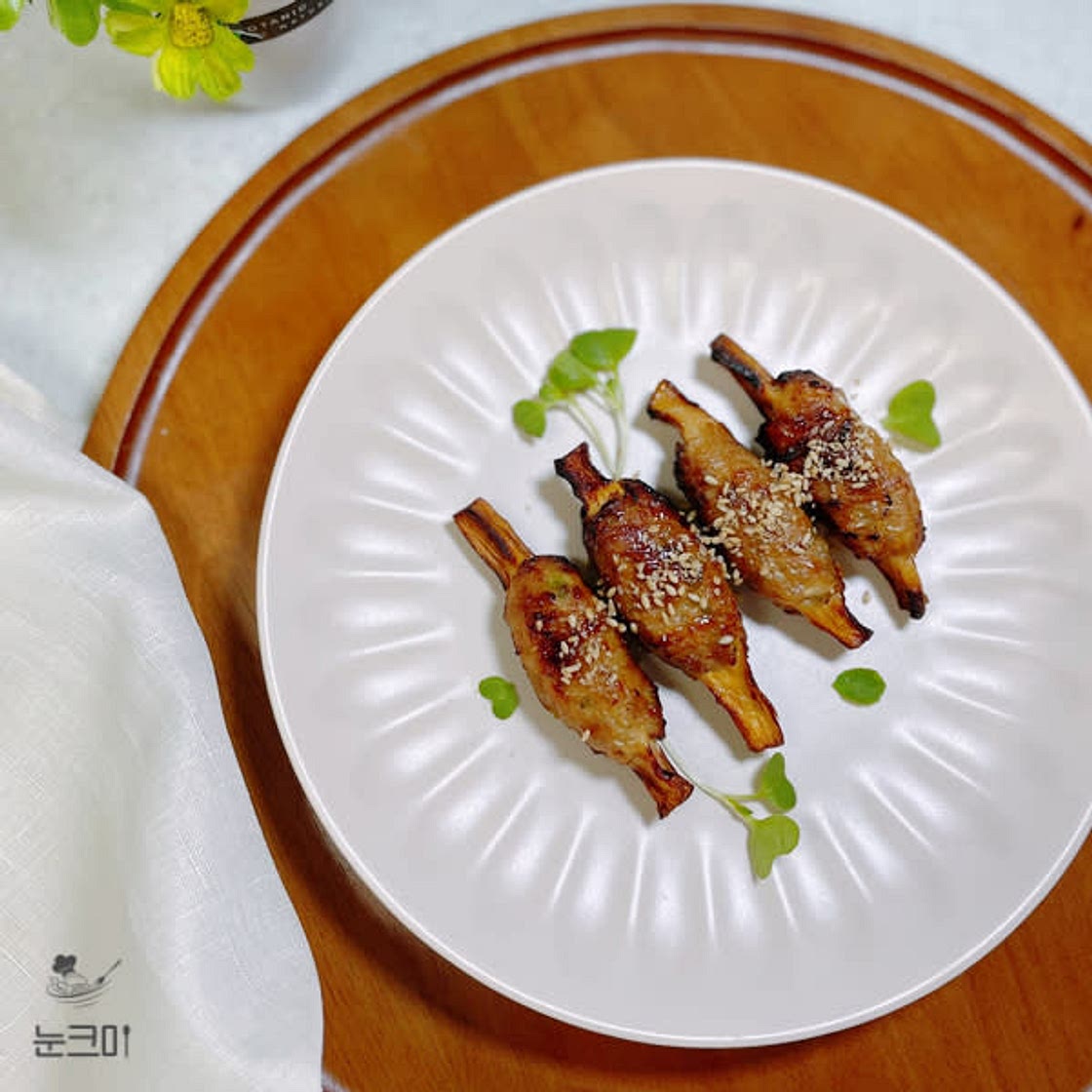 단짠 소스를 곁들여 더 맛있는 새송이 떡갈비 만들기