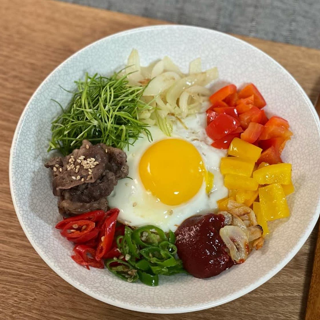 차돌박이 야채 비빔밥❤️