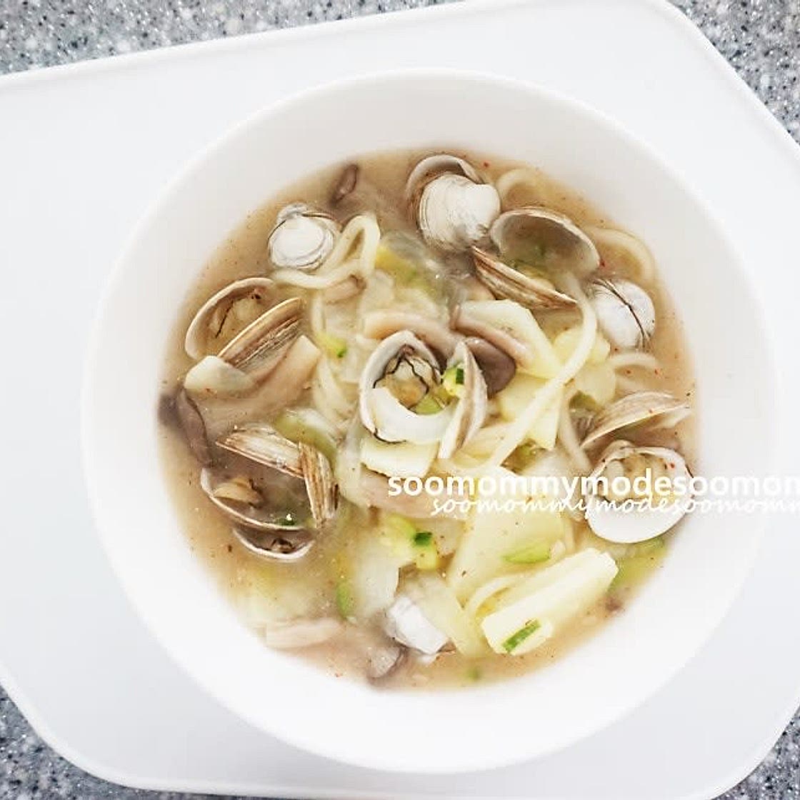 동죽칼국수 레시피