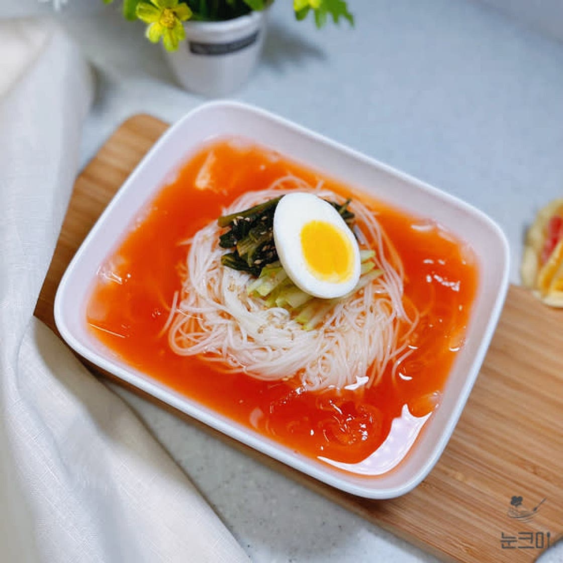 냉면 육수 활용 시원한 열무물국수 만드는법