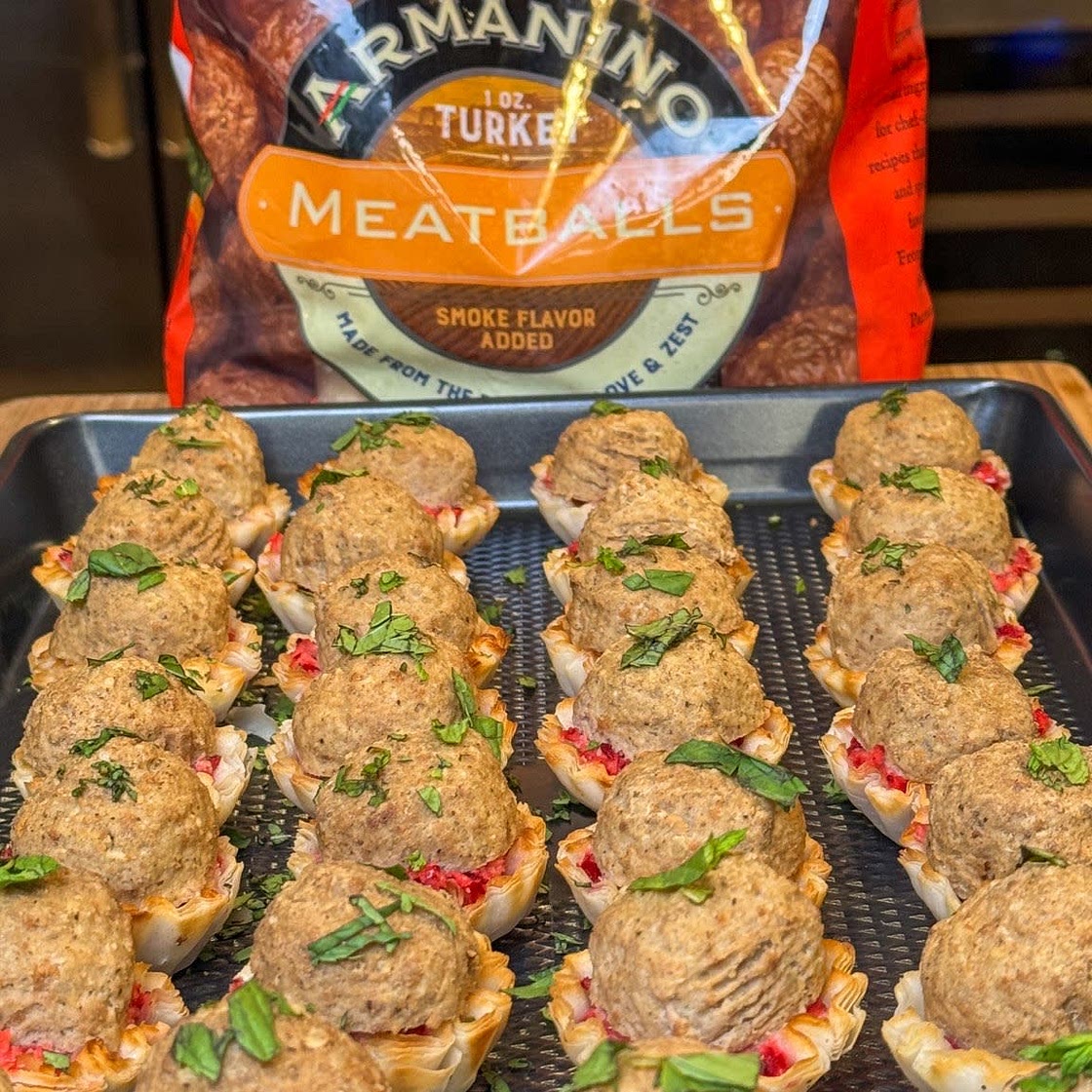 Mini Meatball Appetizers with Cranberry Pecan Relish