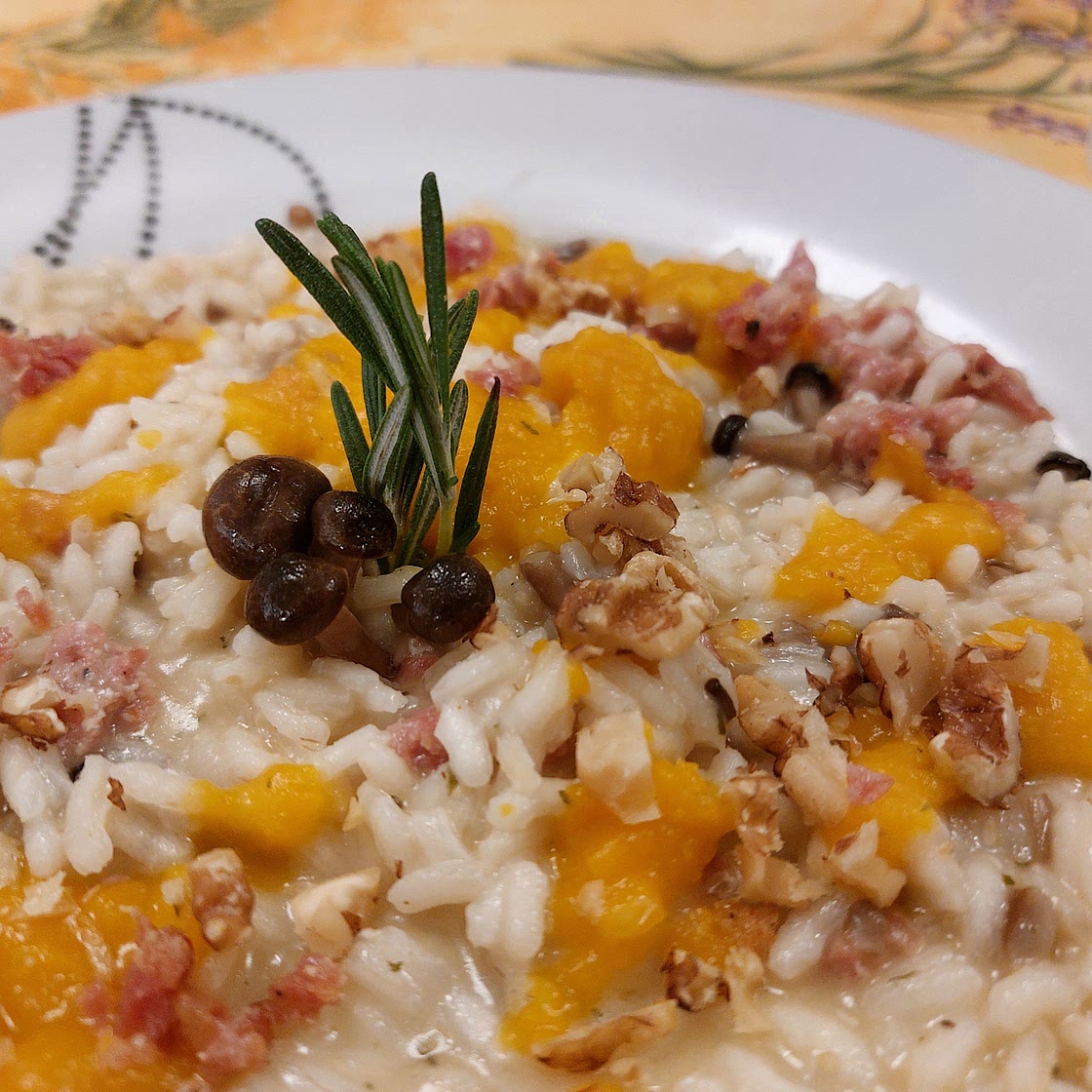 Risotto - Salsiccia, mushrooms and pumpkin cream