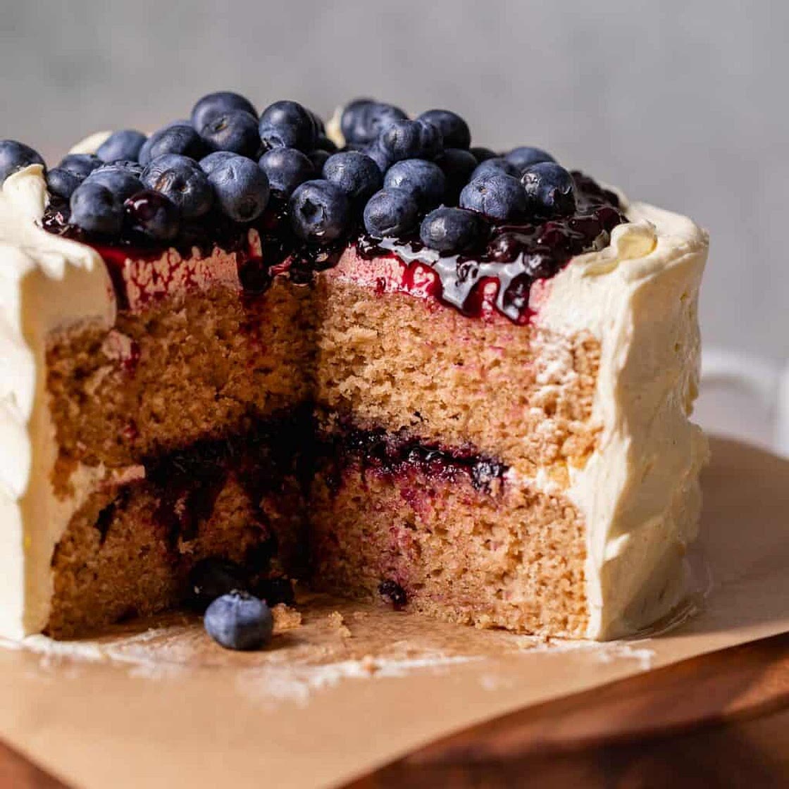 Earl Grey Cake with Blueberry Filling