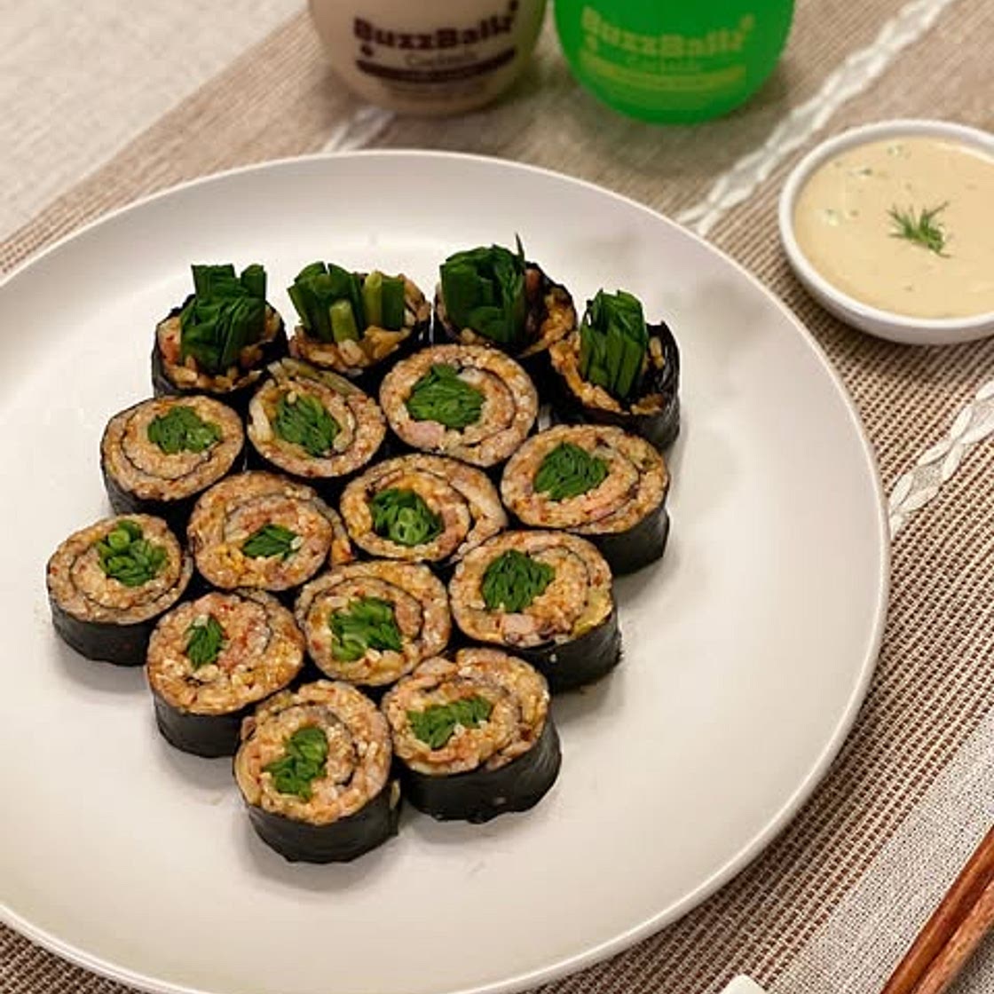 김치볶음밥 부추김밥