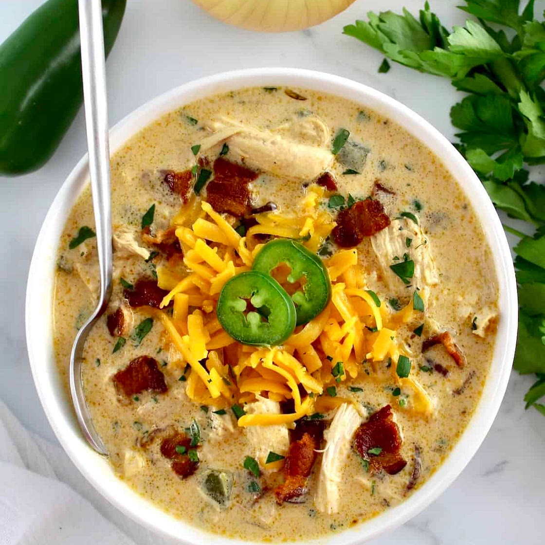 Jalapeño Popper Chicken Soup