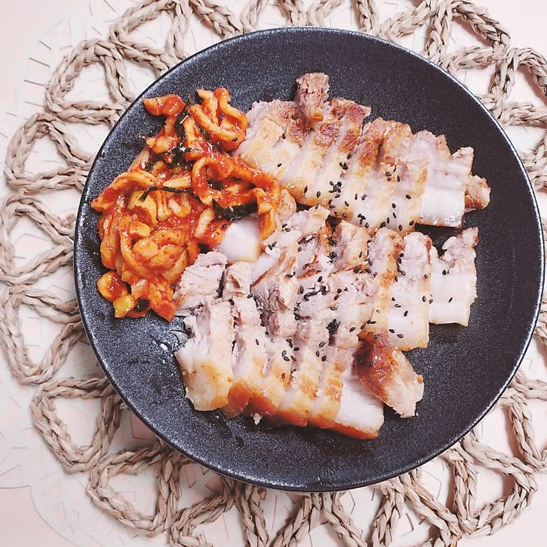 통삼겹 무수분 수육