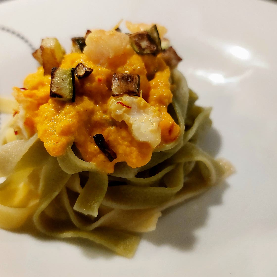 Pasta - Zucchini Flower and Saffron Cream