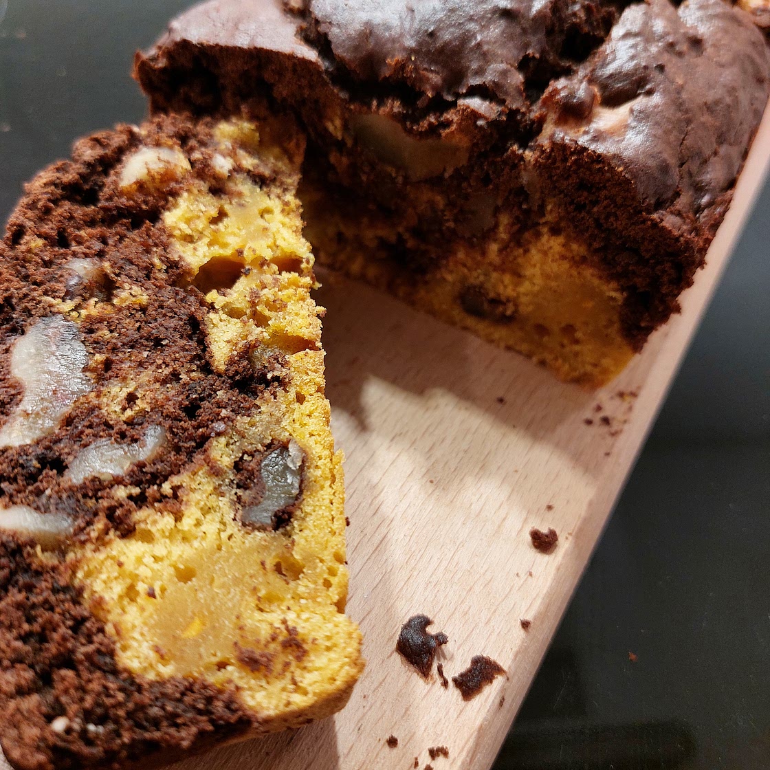 Pumpkin and Chocolate Marble Cake